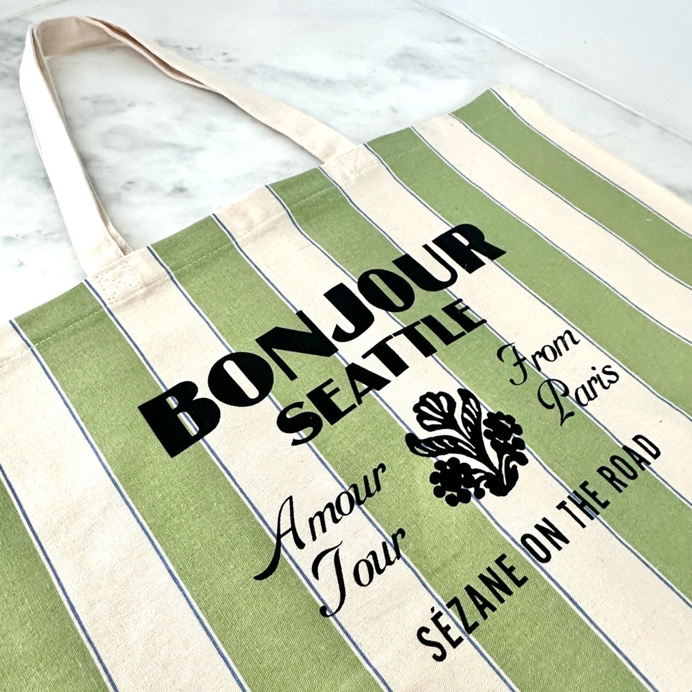 (RARE) New Limited Edition Sézane Bonjour Seattle Tote Bag
